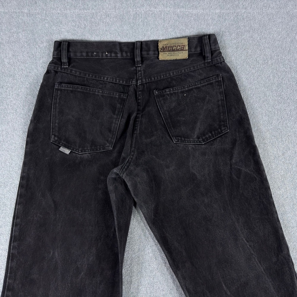 Vintage Mecca Jeans Mens 31 Black Faded Straight Denim Y2K Hip Hop Streetwear